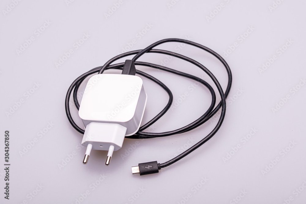Smart phone charger isolated on white background Smart phone charger isolated on white background