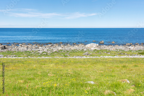 landscape in protected park area Borga Eggum in Eggum in Lofoten in Norway photo