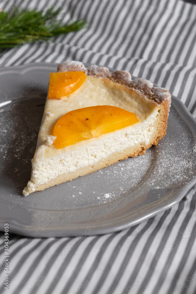 Beautiful persimmon cheesecake. Thanksgiving concept. Beautiful persimmon cheesecake. Thanksgiving concept.