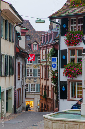 colorful houses in Basel Switzerland