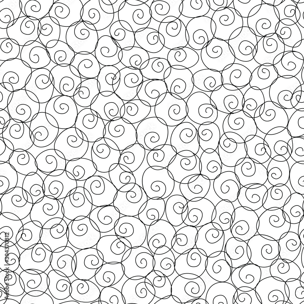 Abstract seamless pattern of circle doodles. spiral doodle illustration