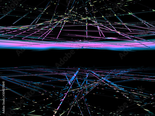 black astraction with intersecting lines