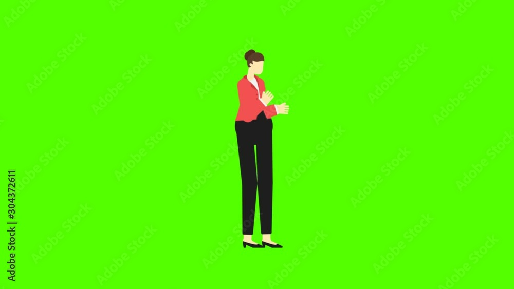Female Character Clapping Hands Female Character Clapping Hands