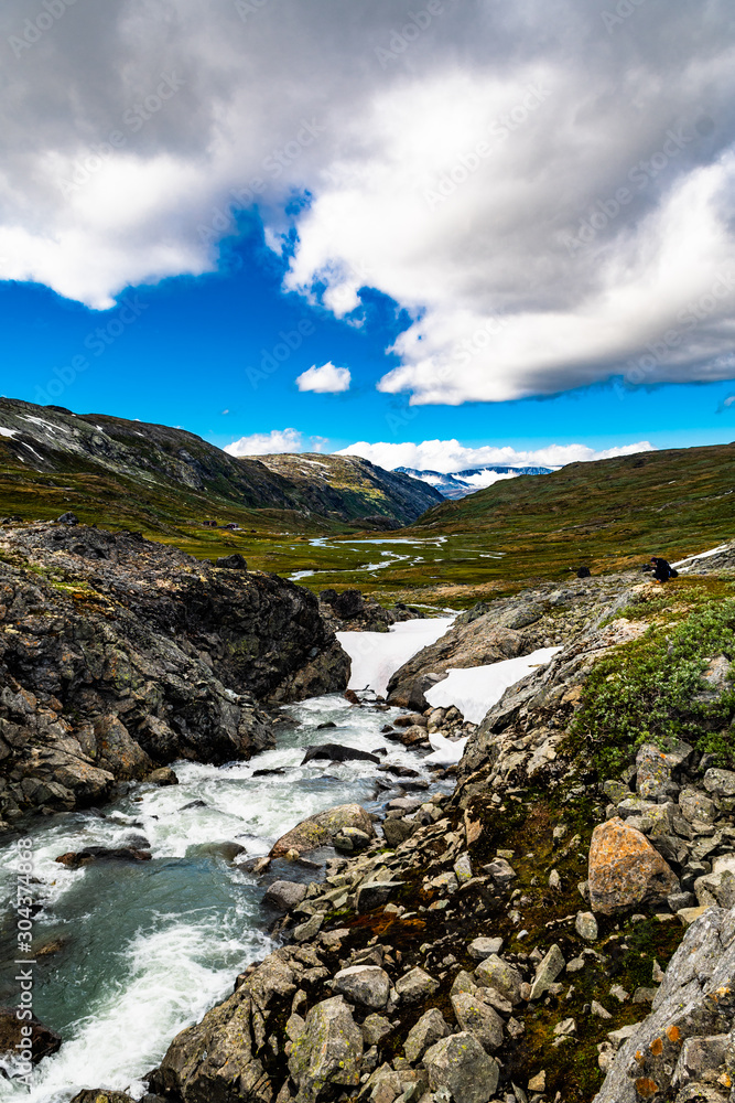 Spring beautiful mountain scenery - Jotunheimen National park Spring beautiful mountain scenery - Jotunheimen National park
