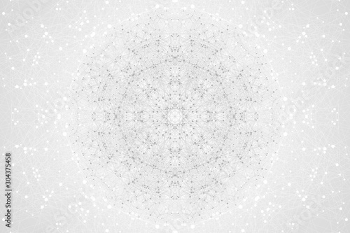 Abstract plexus background with connected lines and dots. Plexus geometric effect. Big data complex with compounds. Lines plexus, minimal array. Digital data visualization. Vector illustration