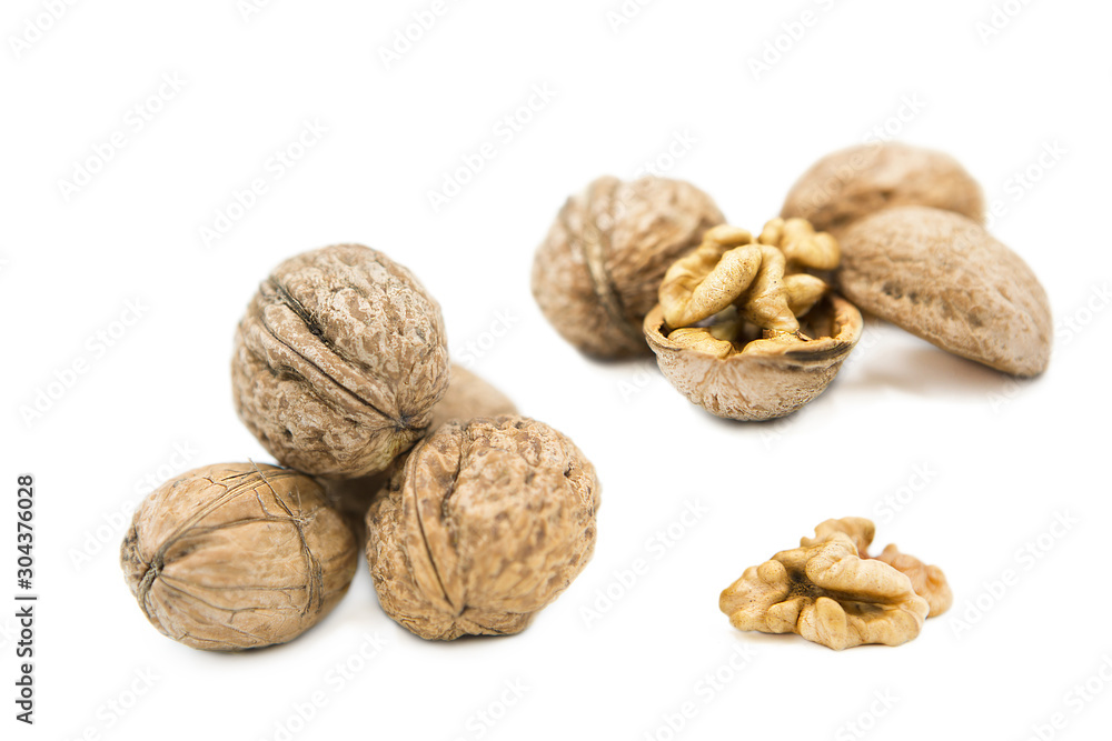 organic walnuts isolated on white background organic walnuts isolated on white background