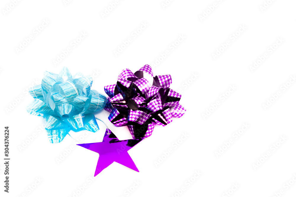 Set of realistic shiny bows isolated on white background. Gift bows for cards, presentation, christmas and birthday illustrations. Colored gift bows Set of realistic shiny bows isolated on white background. Gift bows for cards, presentation, christmas and birthday illustrations. Colored gift bows