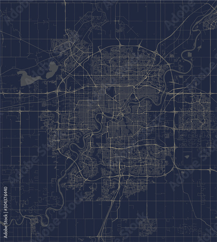 map of the city of Edmonton, Canada