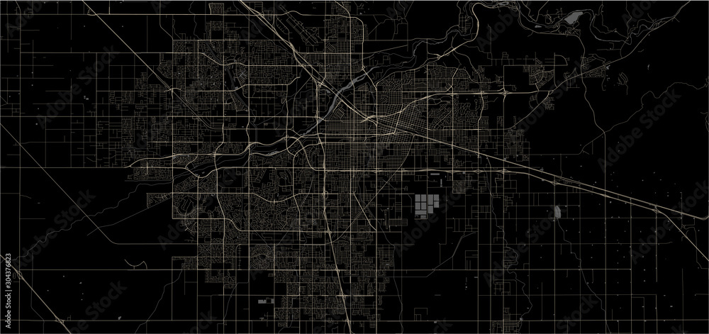 map of the city of Bakersfield, USA map of the city of Bakersfield, USA