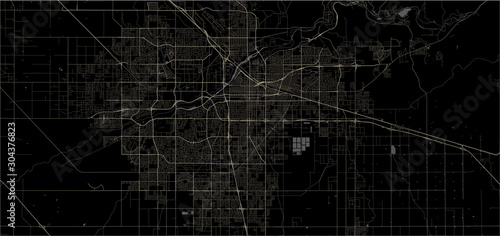 map of the city of Bakersfield, USA