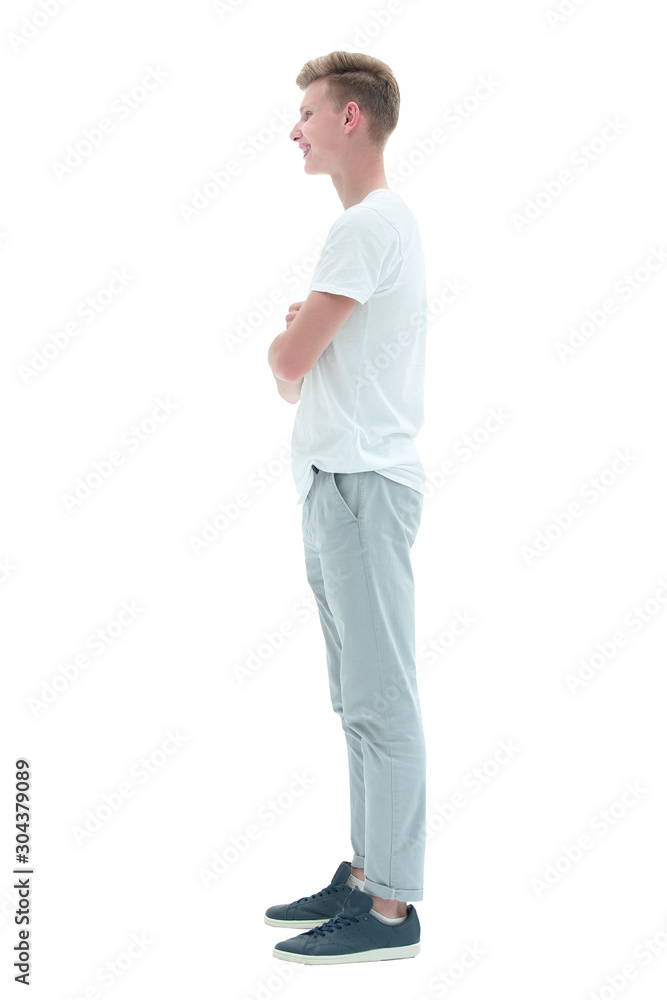 side view. confident casual guy looking ahead side view. confident casual guy looking ahead