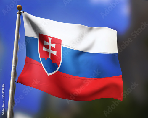 Slovakia Flag in the Wind