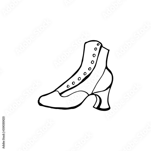 Vintage shoes. Hand drawn shoe vector illustration for cards, scrapbook paper, gift tags, graphic design elements and more.