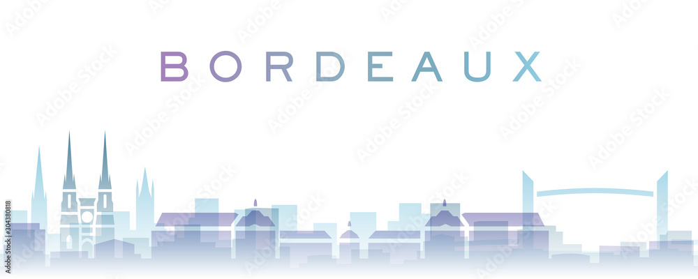 Bordeaux Transparent Layers Gradient Landmarks Skyline