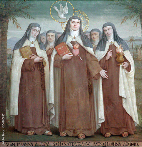 Bl. Anne of Jesus, Saint Teresa of Avila and Bl. Anne of St. Bartholomew, Carmelite Saints, The Church Stella Maris, Haifa, Israel photo