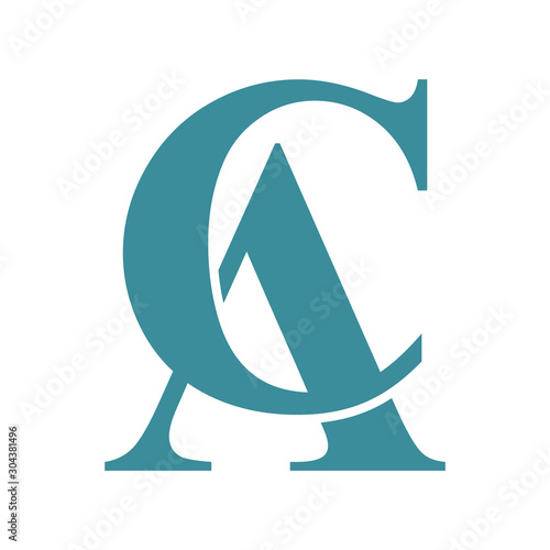 Initial CA  letter vector logo template