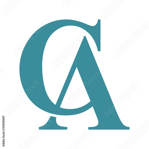 Initial CA letter vector logo template