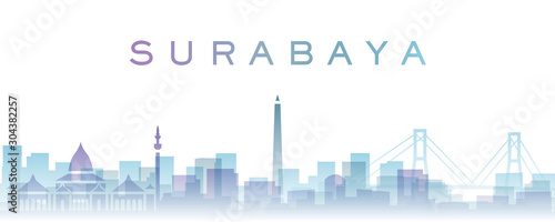 Surabaya Transparent Layers Gradient Landmarks Skyline photo
