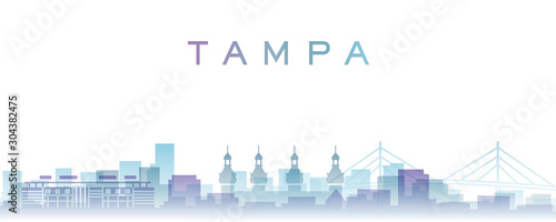 Tampa Transparent Layers Gradient Landmarks Skyline