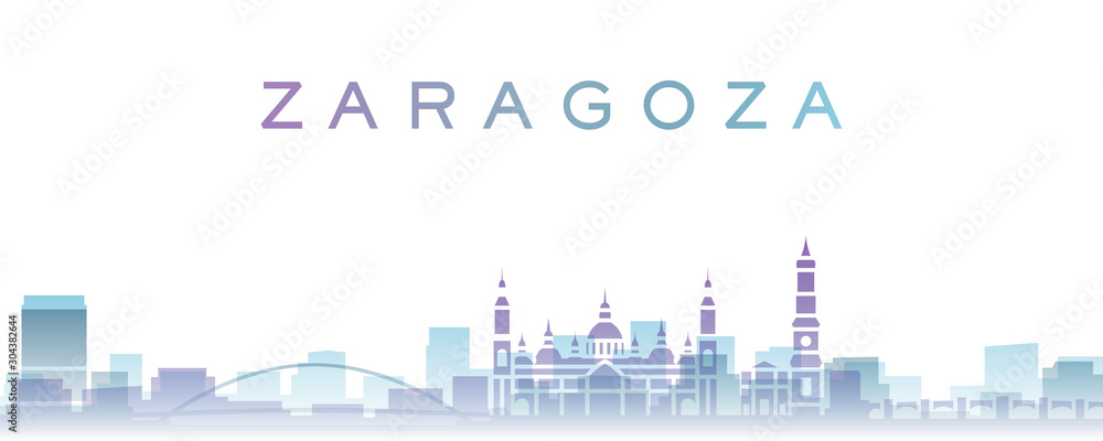 Zaragoza Transparent Layers Gradient Landmarks Skyline