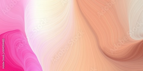 modern soft swirl waves background design with burly wood, deep pink and misty rose color