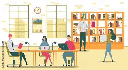 Students Prepare for Exams in University Library.