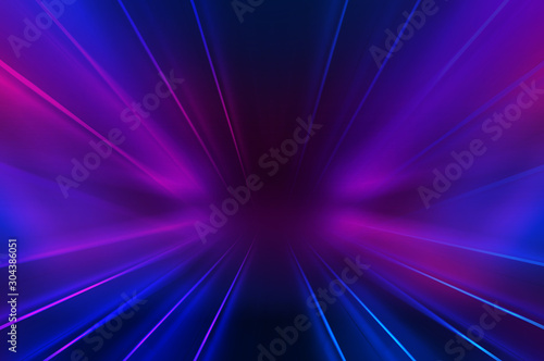 Empty dark abstract background. Background of an empty show scene. Glow of neon lights on an empty stage.