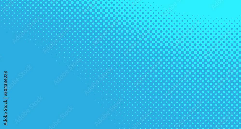Blue halftone pop art background abstract vector comics style blank layout template with clouds beams and isolated dots pattern. For sale banner for your designe 1960s. with copy space eps10 Blue halftone pop art background abstract vector comics style blank layout template with clouds beams and isolated dots pattern. For sale banner for your designe 1960s. with copy space eps10