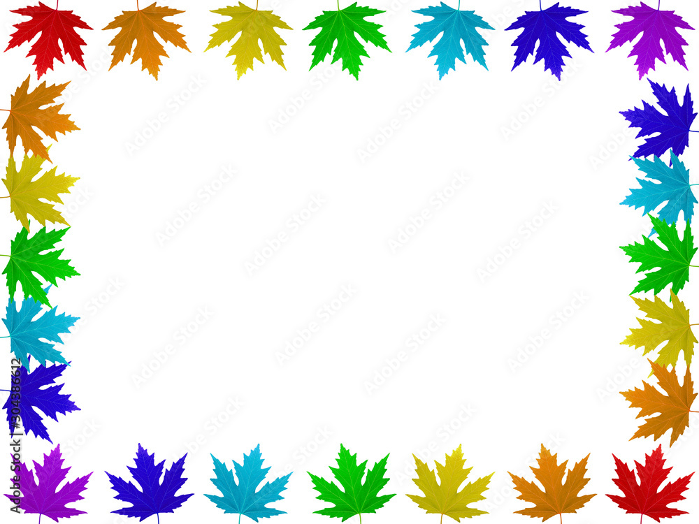 isolated leaves of rainbow colors15 isolated leaves of rainbow colors15