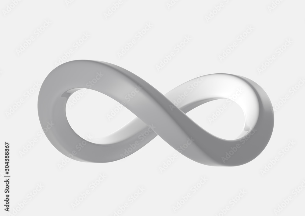 INFINITY LOOP PLASTIC 3D ILLUSTRATION INFINITY LOOP PLASTIC 3D ILLUSTRATION