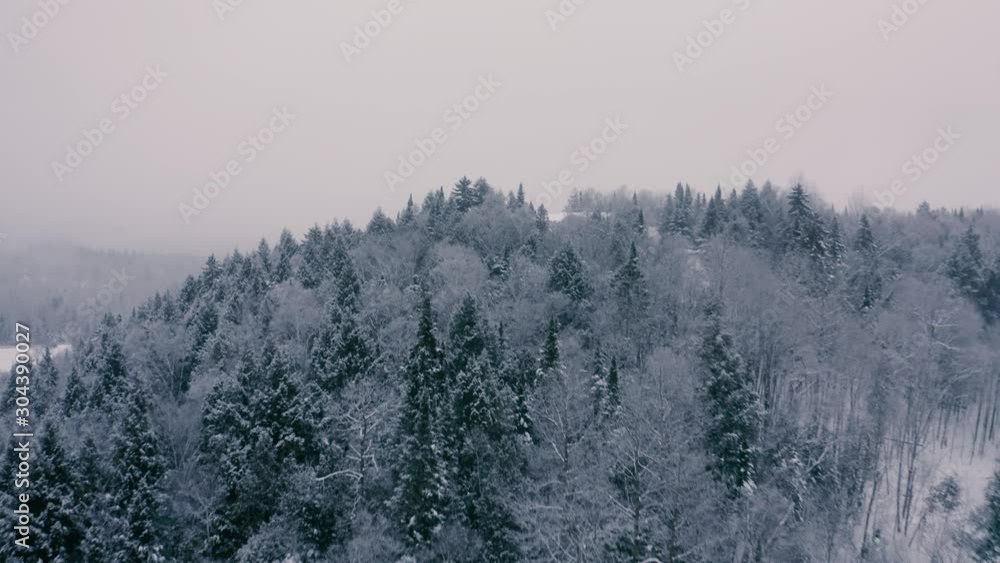 Foggy Winter Landscape - Drone Flying 4K - Mountains - Trees, rivers, snowy Foggy Winter Landscape - Drone Flying 4K - Mountains - Trees, rivers, snowy