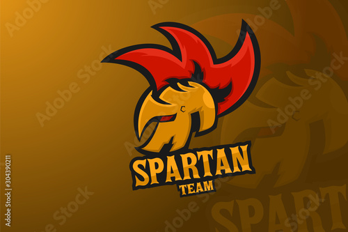 Spartan esports logo,mascot character.vector logo design