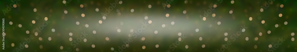 A green Christmas tree banner with blurred Christmas tree lights in the background with a glow for text to go over.