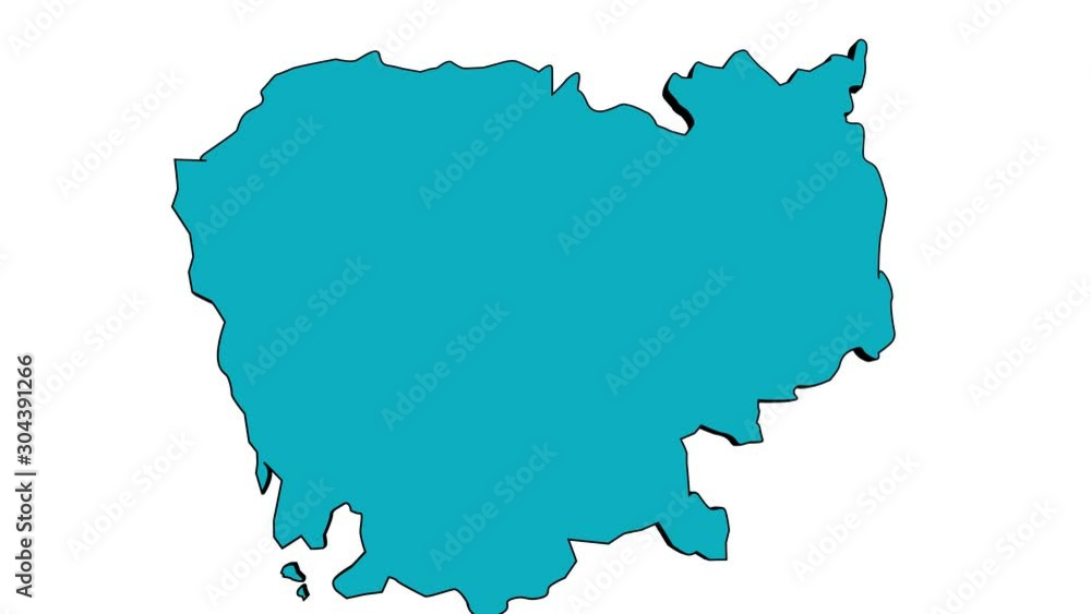 3d effect political map of cambodia in asia 3d effect political map of cambodia in asia