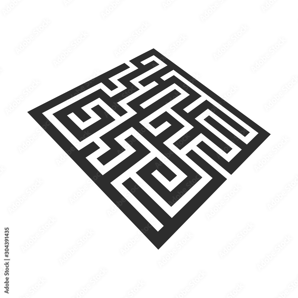 Abstract perspective maze logo print. Abstract perspective maze logo print.