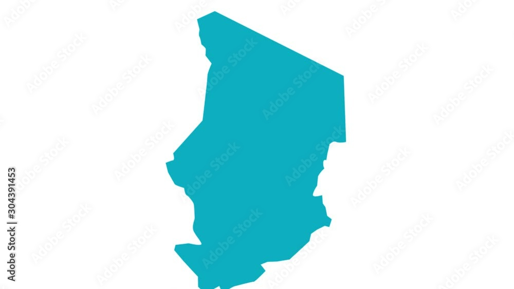 3d effect political map of Chad in africa 3d effect political map of Chad in africa