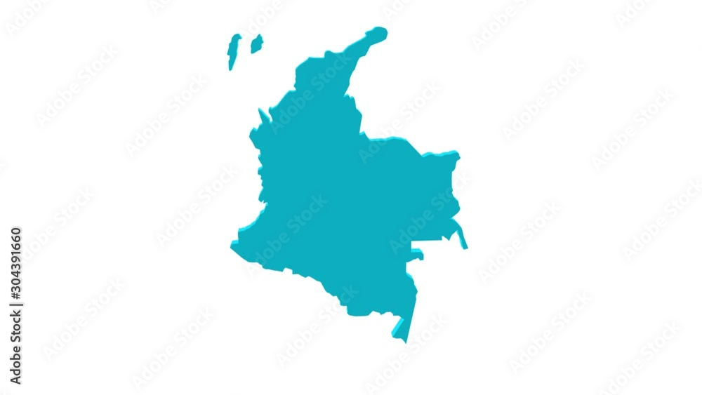 3d effect Political map of Colombia in South America 3d effect Political map of Colombia in South America