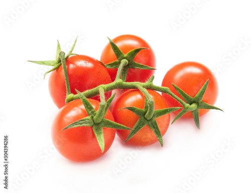 red tomatoes with white background. Group of tomatoes