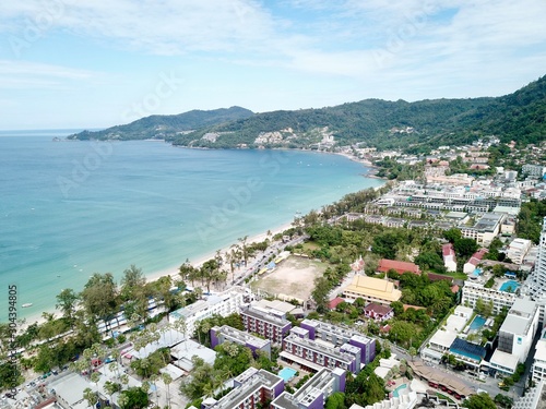 Aerial view of the patong beach Thailand