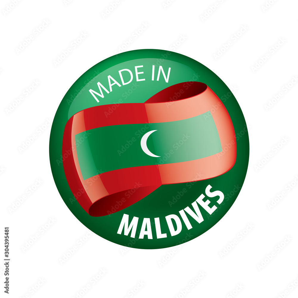Maldives flag, vector illustration on a white background