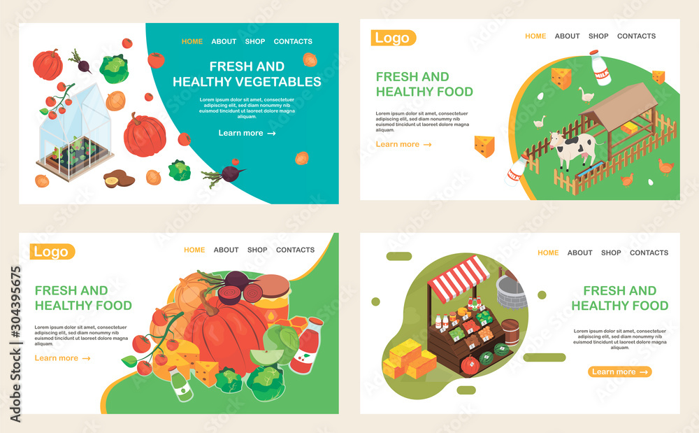 Organic Food Websites Set