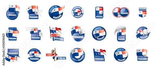 Panama flag, vector illustration on a white background