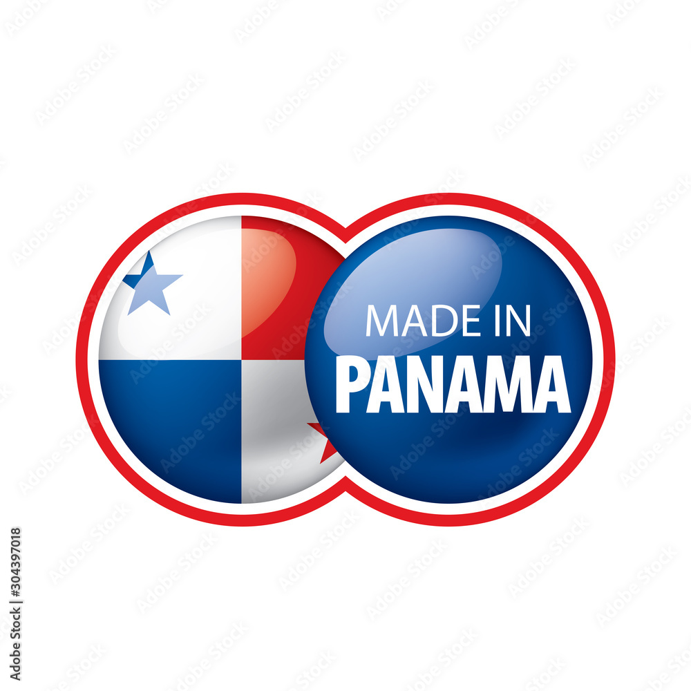 Panama flag, vector illustration on a white background Panama flag, vector illustration on a white background