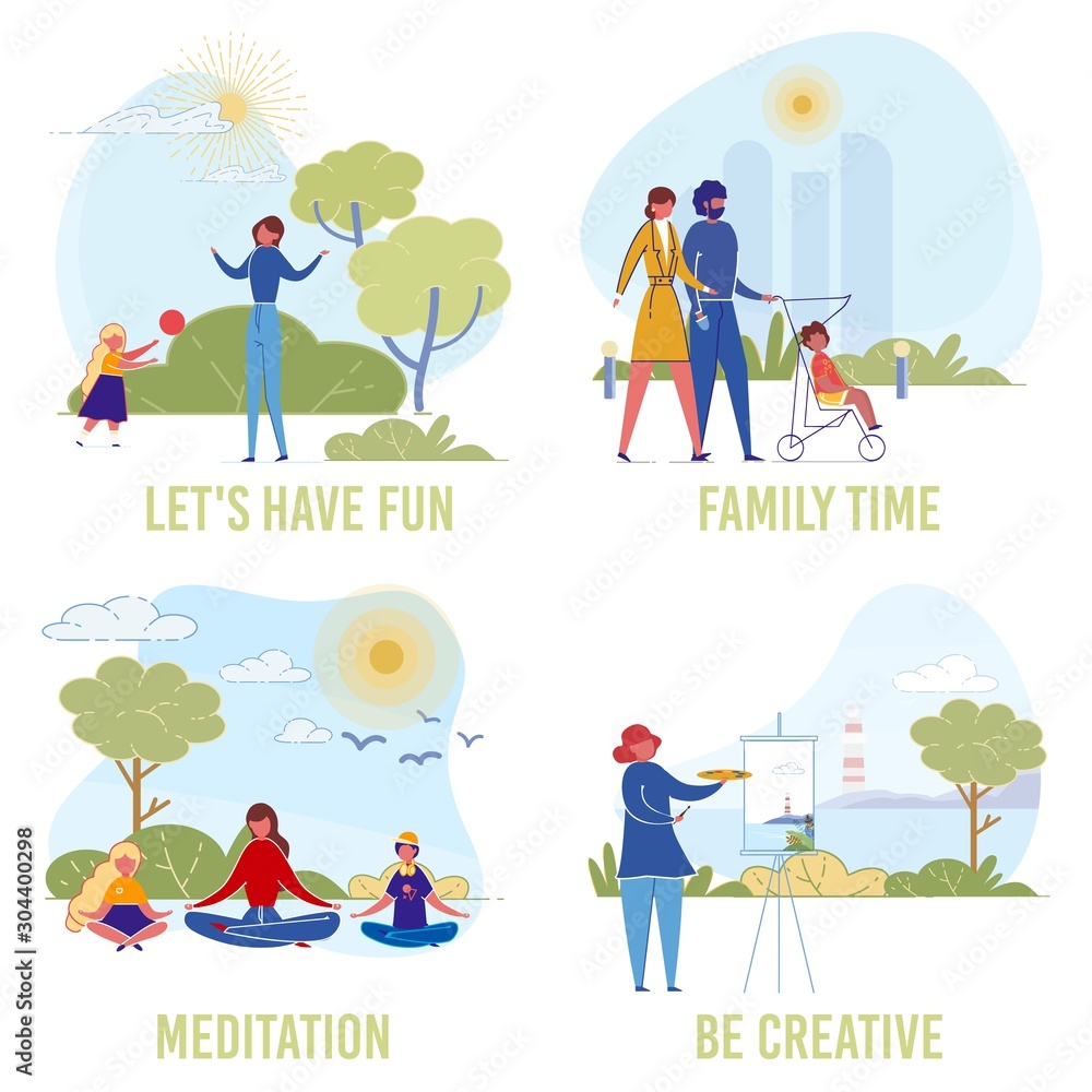 Fototapeta premium People Lead Healthy, Active and Creative Lifestyle