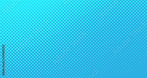 Blue halftone pop art background abstract vector comics style blank layout template with clouds beams and isolated dots pattern. For sale banner for your designe 1960s. with copy space eps10