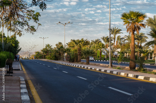 Road between Hotels in Sharm el Sheikh, South Sinai, Egypt. © Hanna Aibetova