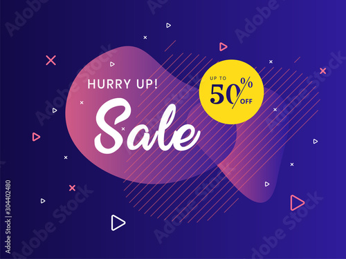 Hurry up! - Sale poster. Commercial discount event banner. Social media web banner for shopping, sale, product promotion. Vector backgrounds.