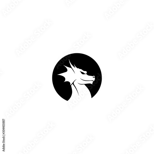 Head dragon flat color logo template vector illustration © anggasaputro08