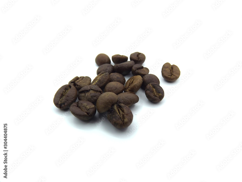 Fototapeta Coffee beans on a white background. Isolated item.