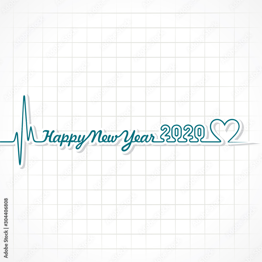 Illustration of greeting for new year 2020